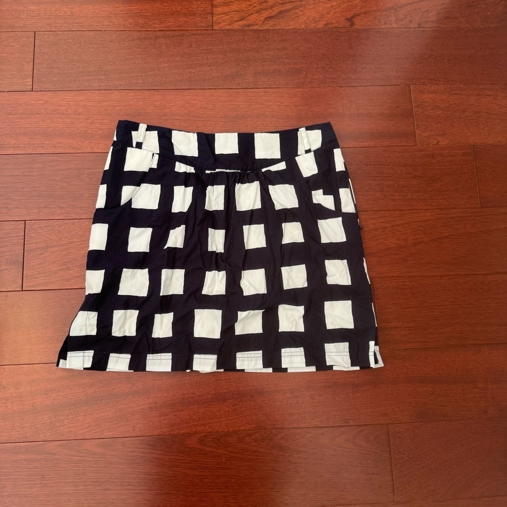 Black and White Checkered Women's Skirt - Picture 3 of 4